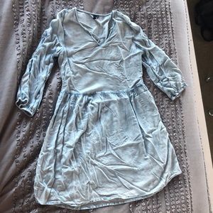 Blue faux denim dress